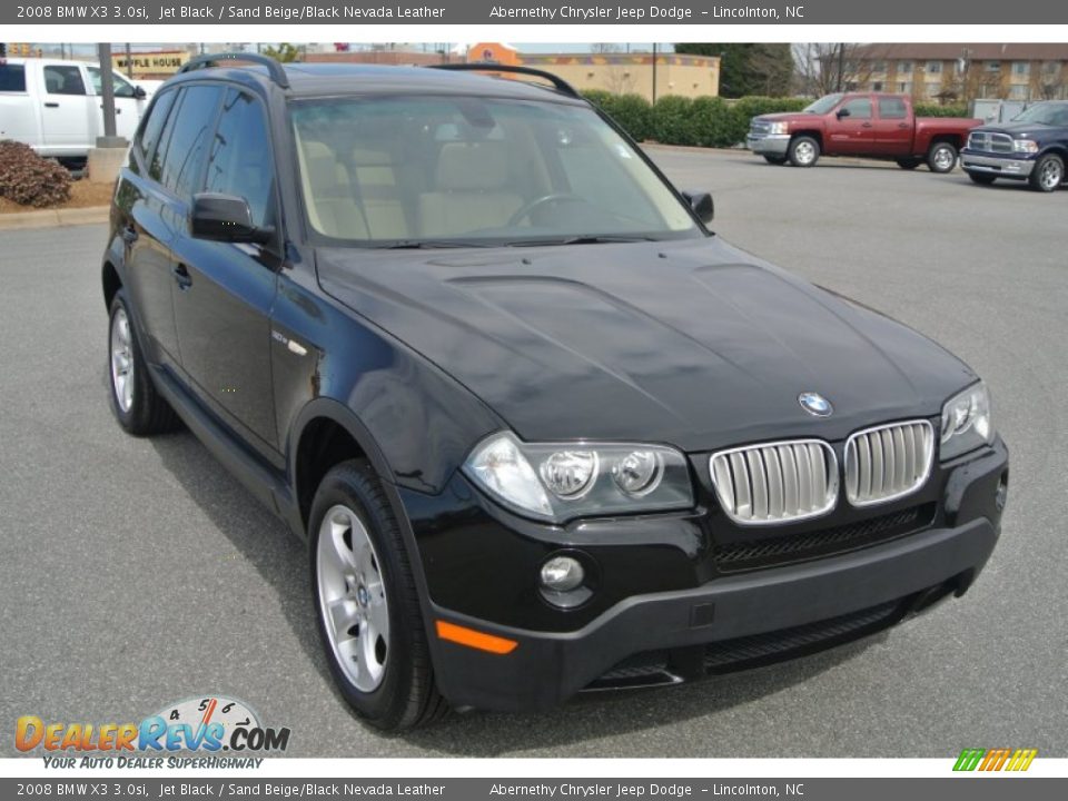 2008 BMW X3 3.0si Jet Black / Sand Beige/Black Nevada Leather Photo #2