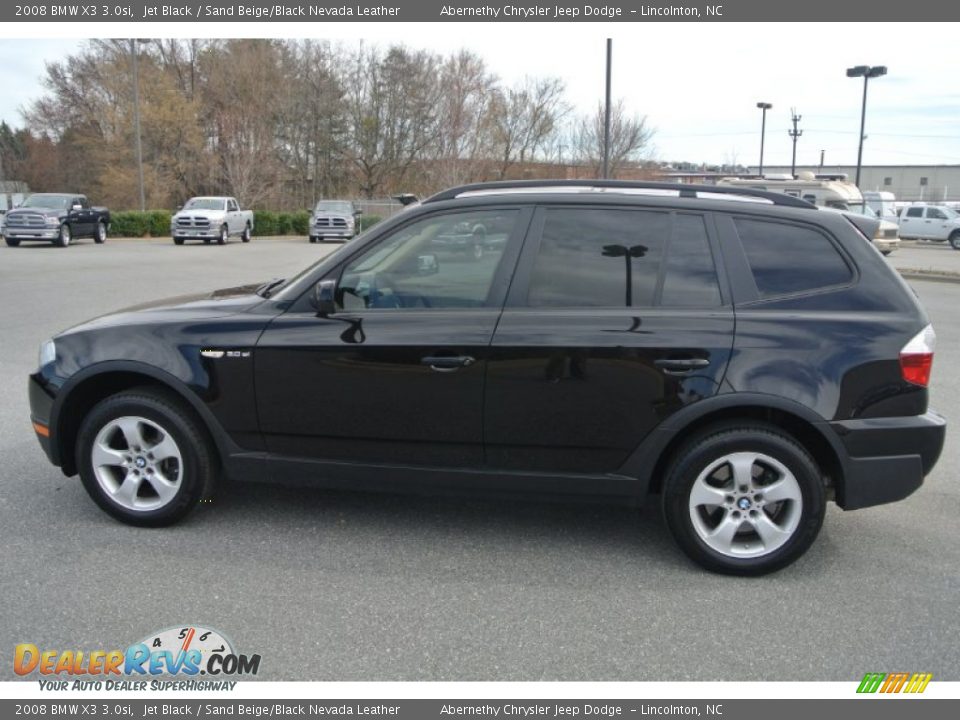 2008 BMW X3 3.0si Jet Black / Sand Beige/Black Nevada Leather Photo #3