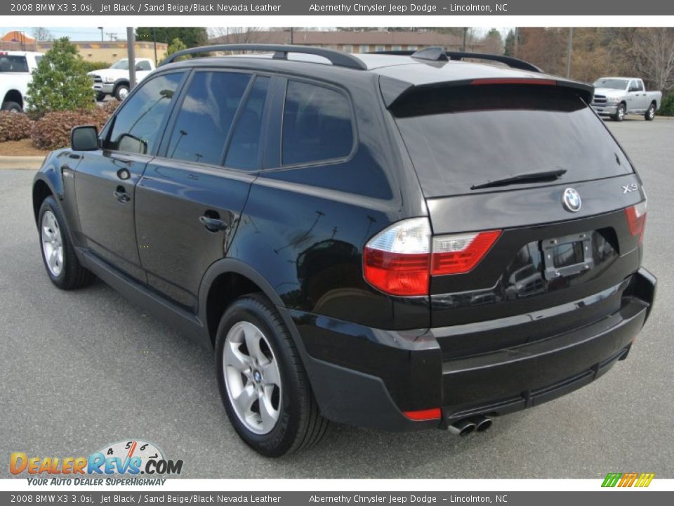 2008 BMW X3 3.0si Jet Black / Sand Beige/Black Nevada Leather Photo #4