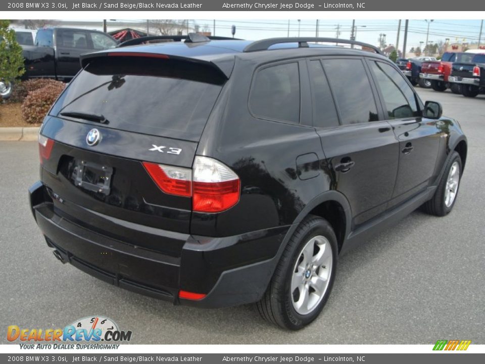 2008 BMW X3 3.0si Jet Black / Sand Beige/Black Nevada Leather Photo #5