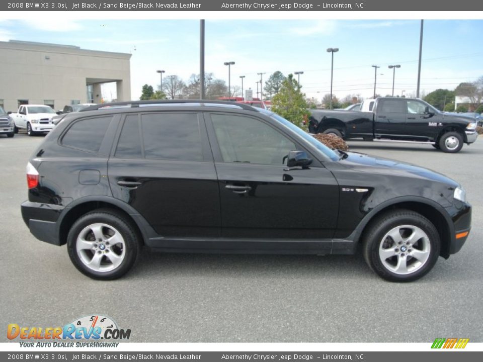 2008 BMW X3 3.0si Jet Black / Sand Beige/Black Nevada Leather Photo #6