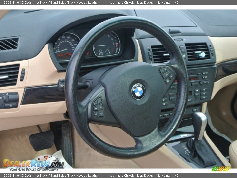 2008 BMW X3 3.0si Jet Black / Sand Beige/Black Nevada Leather Photo #27