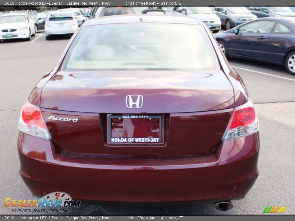 2010 Honda Accord EX-L Sedan Basque Red Pearl / Ivory Photo #7