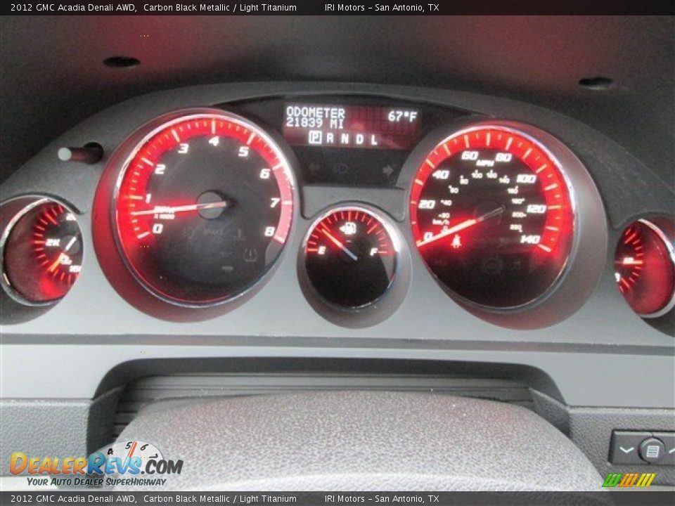 2012 GMC Acadia Denali AWD Carbon Black Metallic / Light Titanium Photo #26
