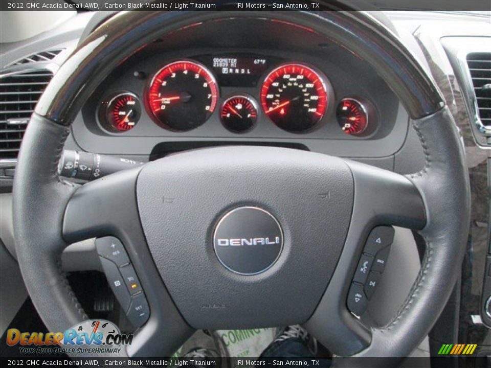 2012 GMC Acadia Denali AWD Carbon Black Metallic / Light Titanium Photo #27