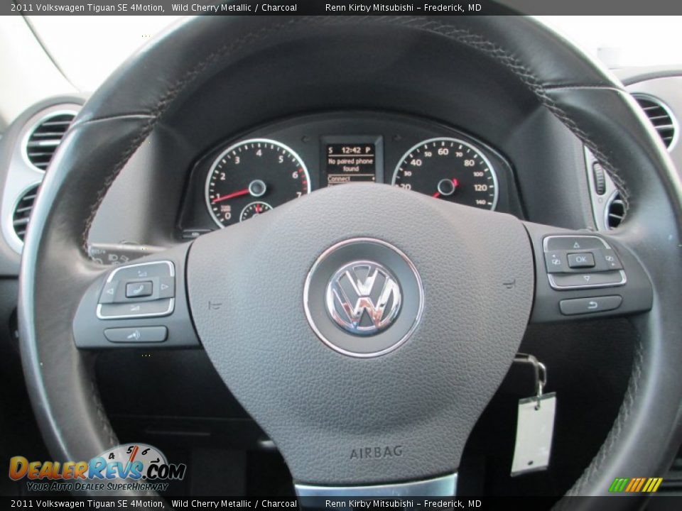 2011 Volkswagen Tiguan SE 4Motion Wild Cherry Metallic / Charcoal Photo #21