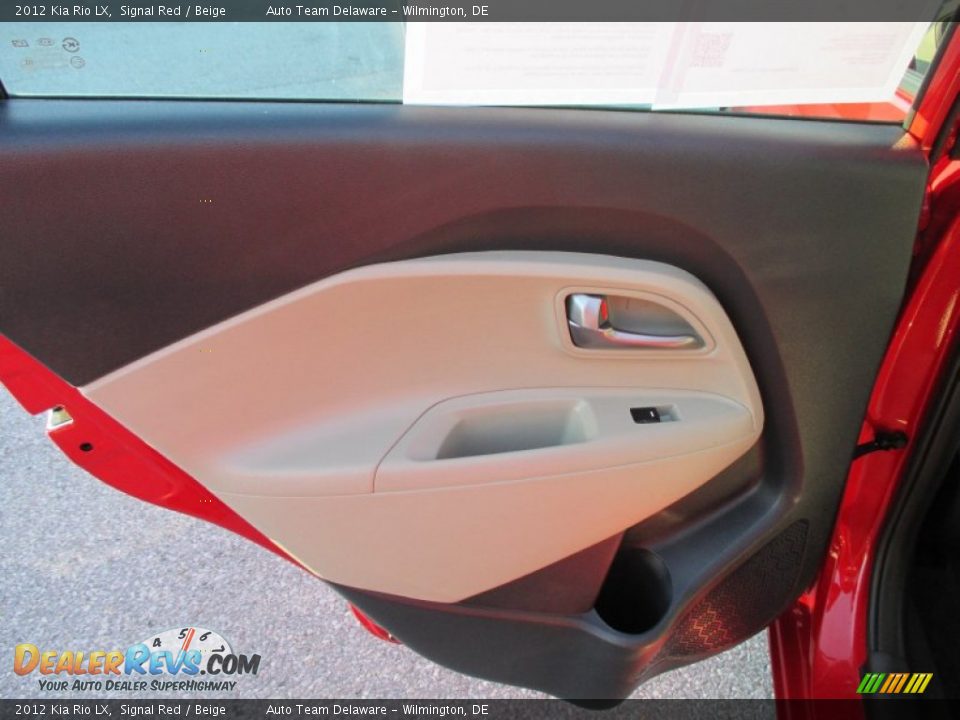 2012 Kia Rio LX Signal Red / Beige Photo #26