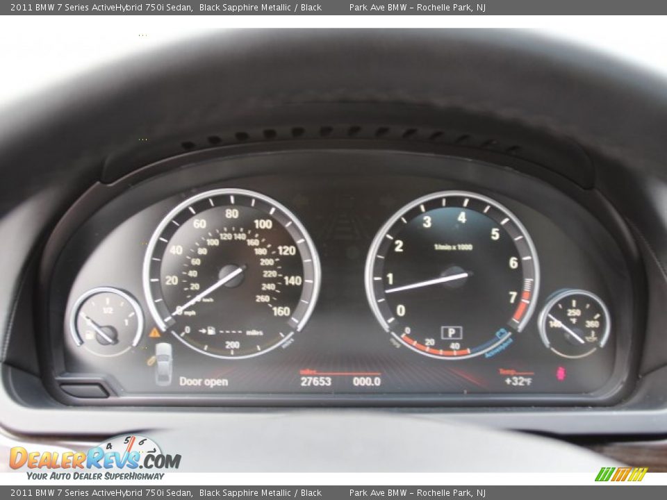 2011 BMW 7 Series ActiveHybrid 750i Sedan Black Sapphire Metallic / Black Photo #18