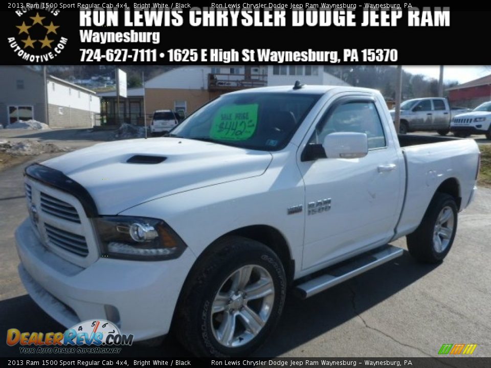 2013 Ram 1500 Sport Regular Cab 4x4 Bright White / Black Photo #1