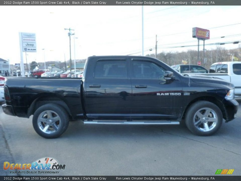 2012 Dodge Ram 1500 Sport Crew Cab 4x4 Black / Dark Slate Gray Photo #7