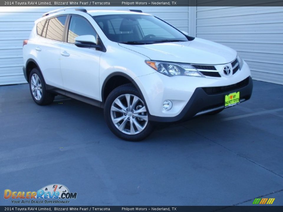 2014 Toyota RAV4 Limited Blizzard White Pearl / Terracotta Photo #2