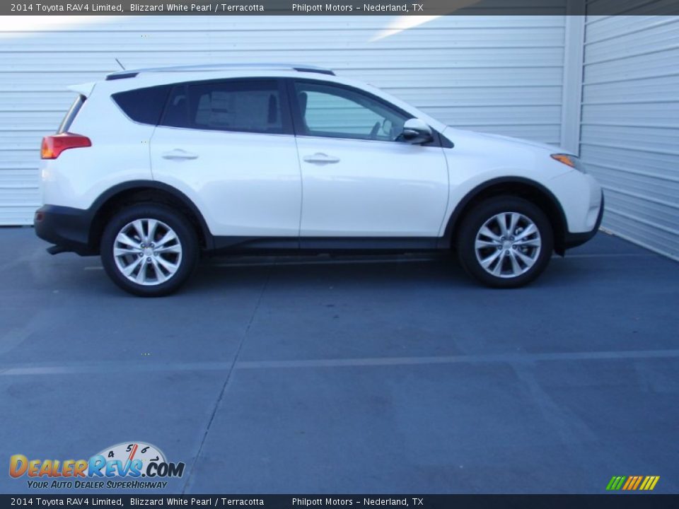 2014 Toyota RAV4 Limited Blizzard White Pearl / Terracotta Photo #3