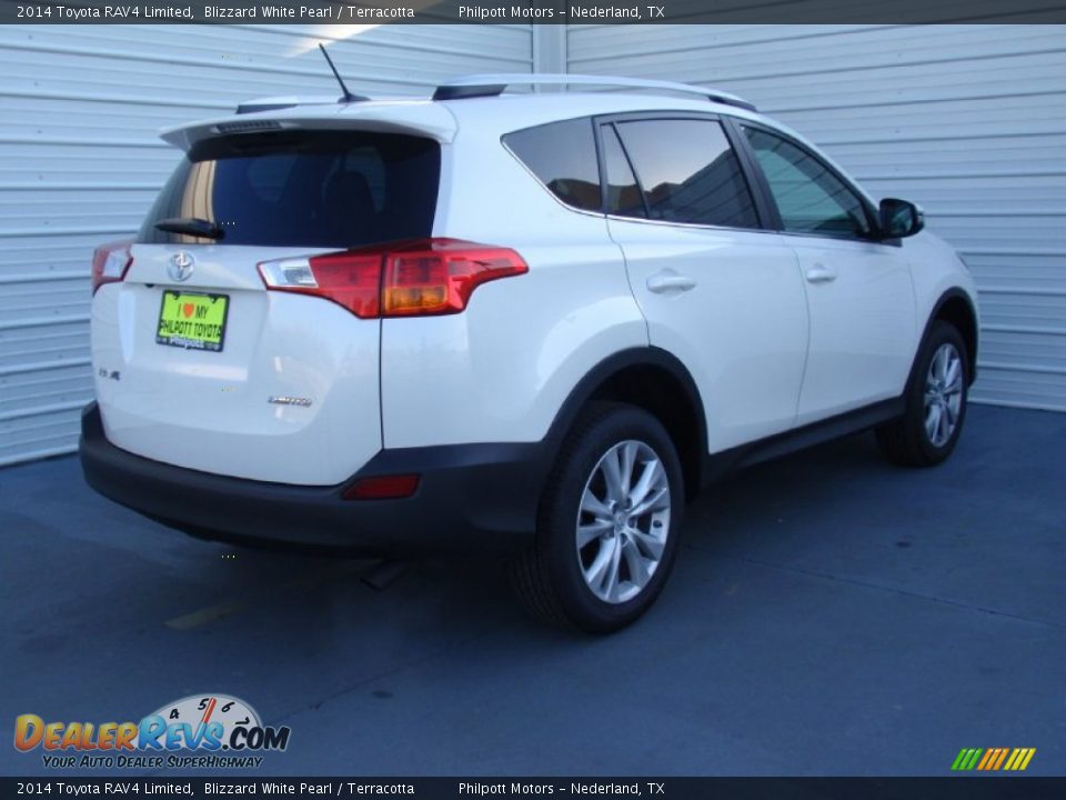2014 Toyota RAV4 Limited Blizzard White Pearl / Terracotta Photo #4
