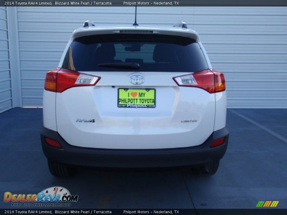 2014 Toyota RAV4 Limited Blizzard White Pearl / Terracotta Photo #5