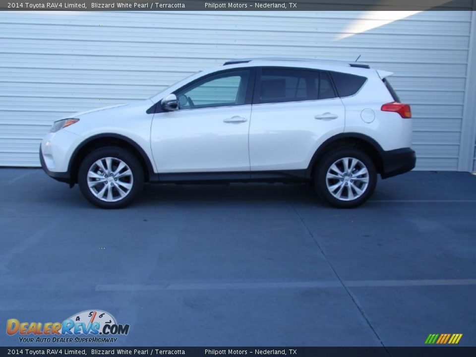 2014 Toyota RAV4 Limited Blizzard White Pearl / Terracotta Photo #6