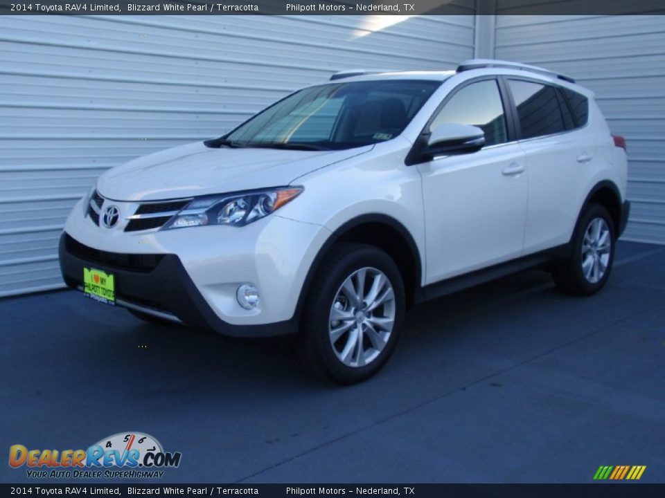 2014 Toyota RAV4 Limited Blizzard White Pearl / Terracotta Photo #7