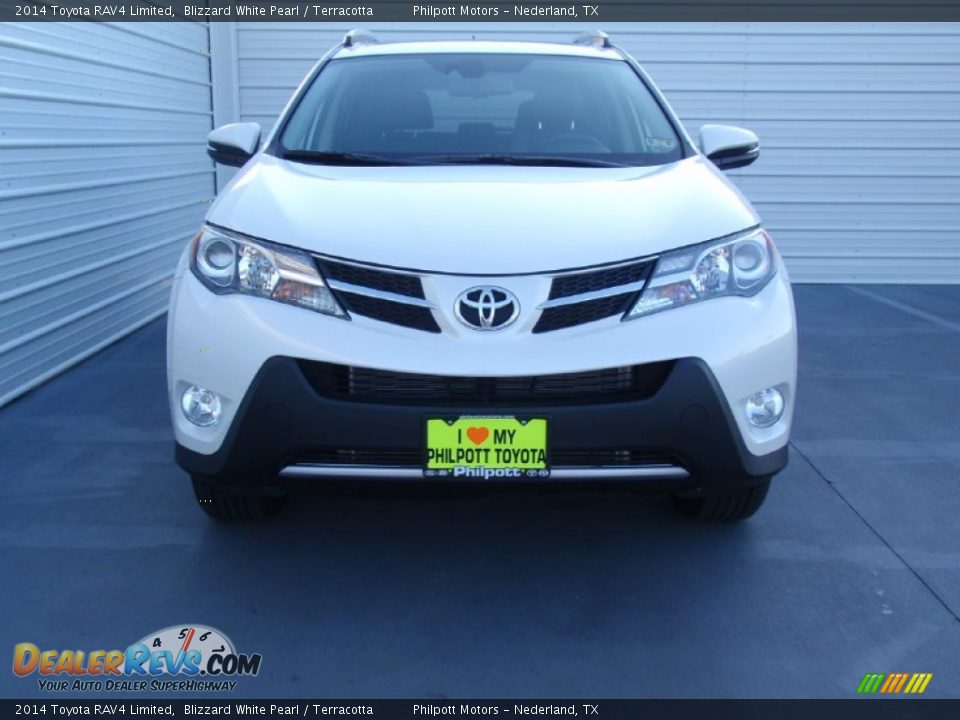 2014 Toyota RAV4 Limited Blizzard White Pearl / Terracotta Photo #8