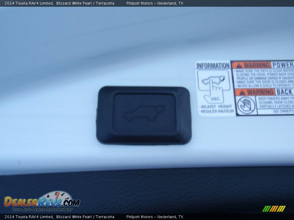 2014 Toyota RAV4 Limited Blizzard White Pearl / Terracotta Photo #25
