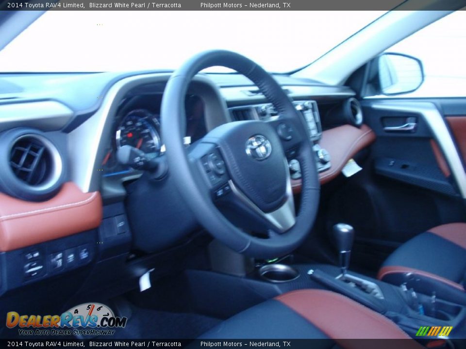 2014 Toyota RAV4 Limited Blizzard White Pearl / Terracotta Photo #28