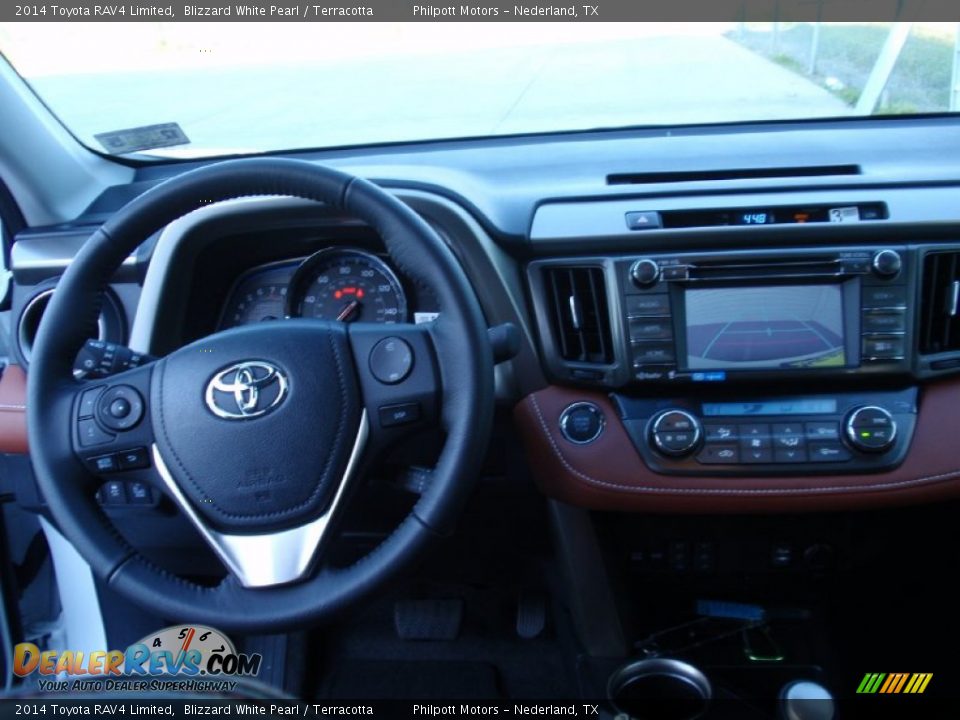 2014 Toyota RAV4 Limited Blizzard White Pearl / Terracotta Photo #32