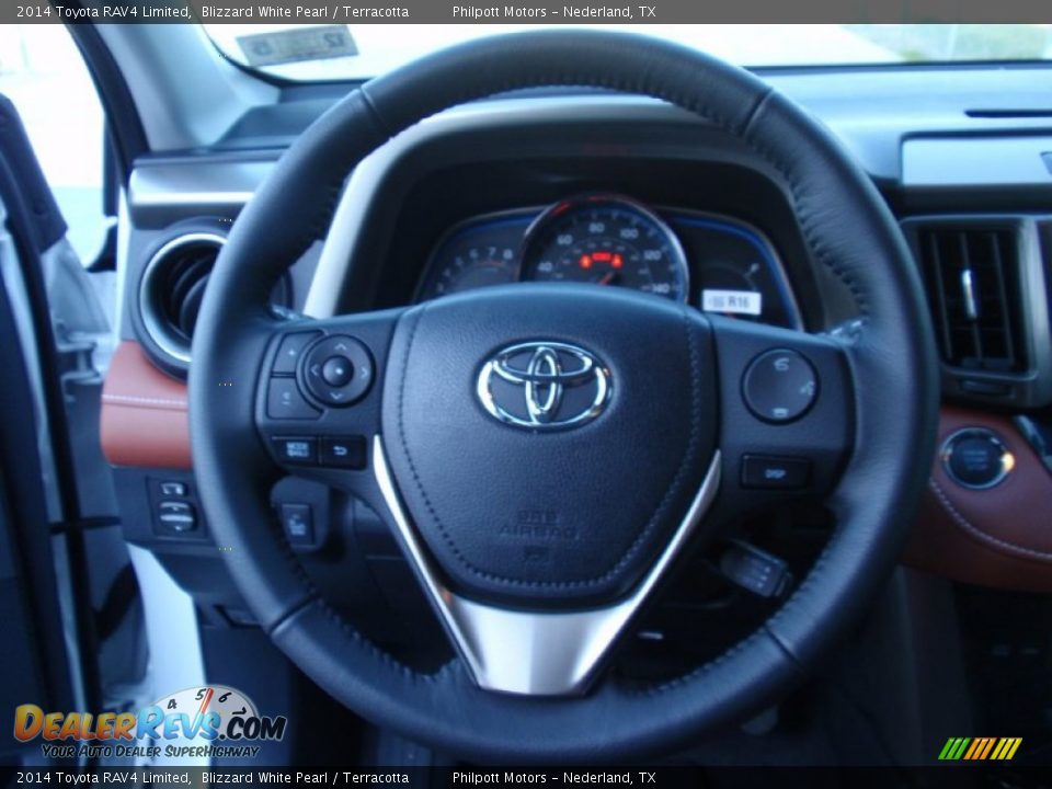 2014 Toyota RAV4 Limited Blizzard White Pearl / Terracotta Photo #35