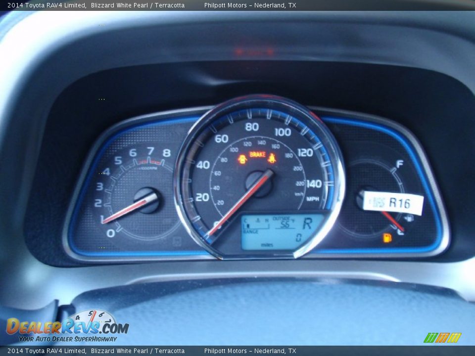 2014 Toyota RAV4 Limited Blizzard White Pearl / Terracotta Photo #36