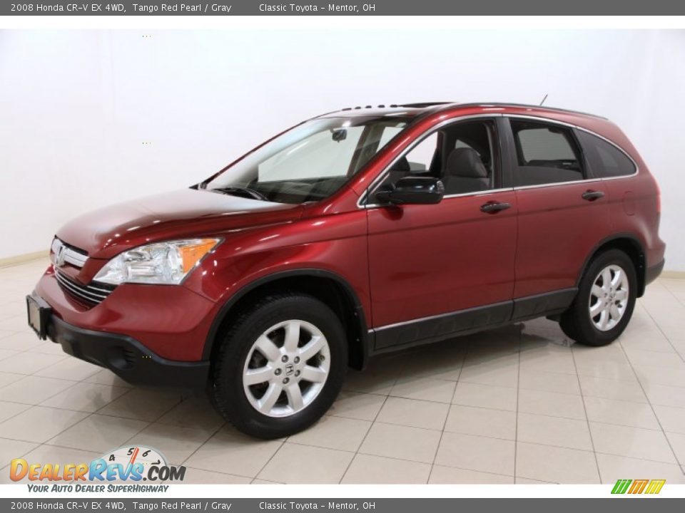 2008 Honda CR-V EX 4WD Tango Red Pearl / Gray Photo #3