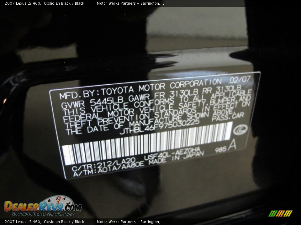 2007 Lexus LS 460 Obsidian Black / Black Photo #30
