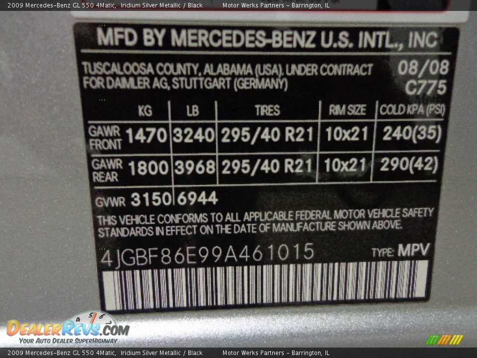 2009 Mercedes-Benz GL 550 4Matic Iridium Silver Metallic / Black Photo #19