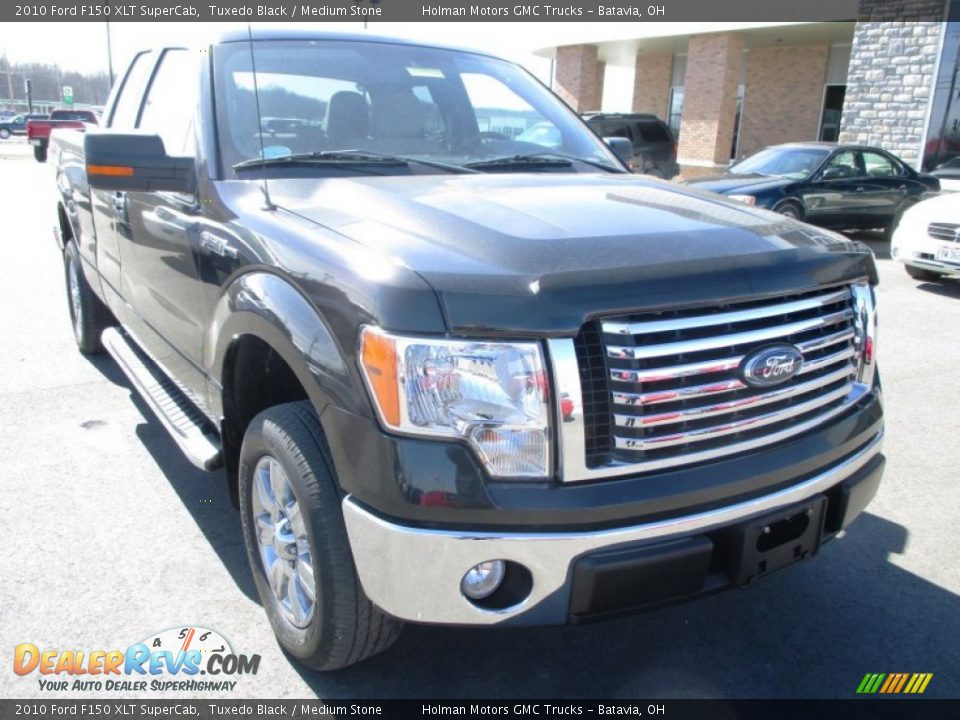 2010 Ford F150 XLT SuperCab Tuxedo Black / Medium Stone Photo #2