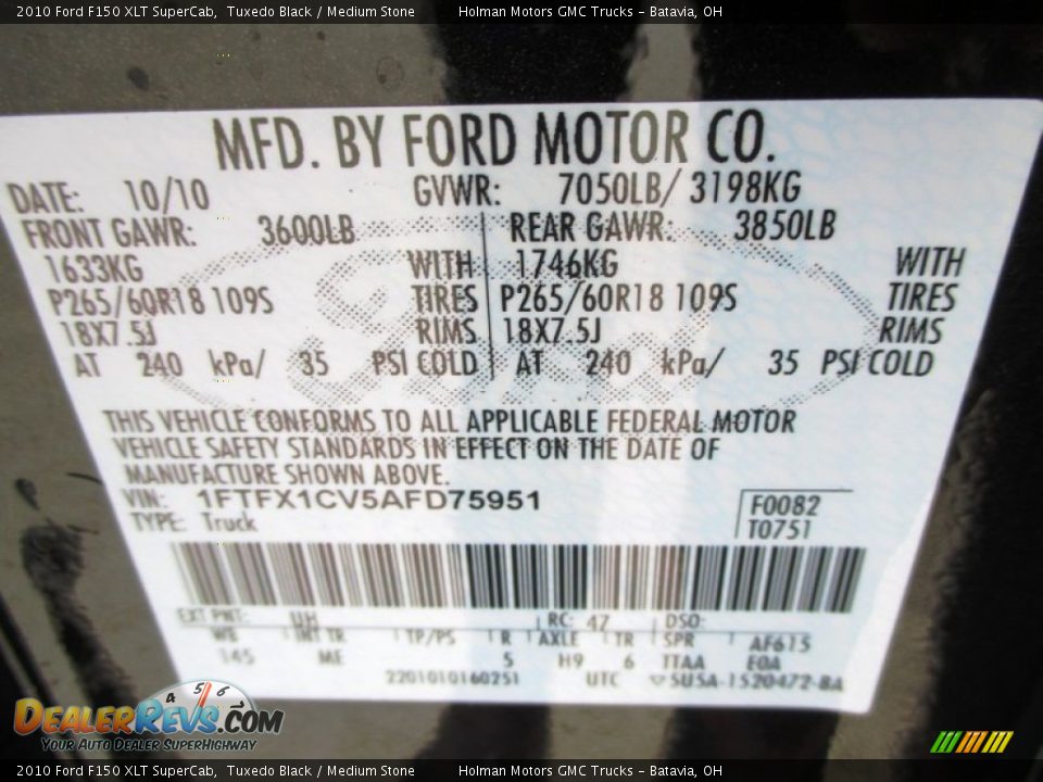 2010 Ford F150 XLT SuperCab Tuxedo Black / Medium Stone Photo #5