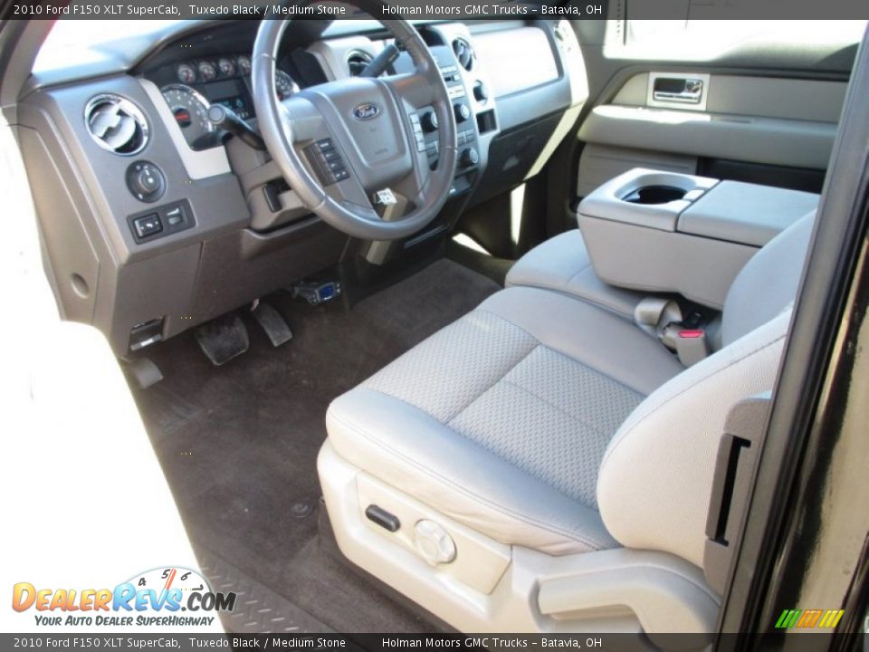 2010 Ford F150 XLT SuperCab Tuxedo Black / Medium Stone Photo #6