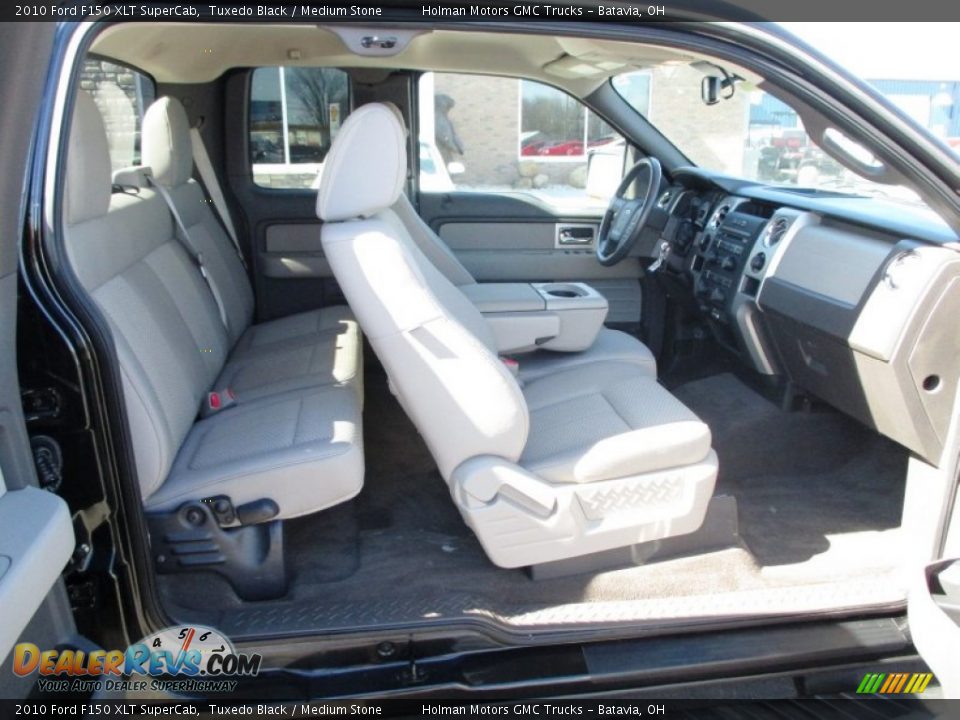 2010 Ford F150 XLT SuperCab Tuxedo Black / Medium Stone Photo #28