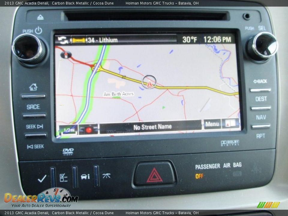 2013 GMC Acadia Denali Carbon Black Metallic / Cocoa Dune Photo #14