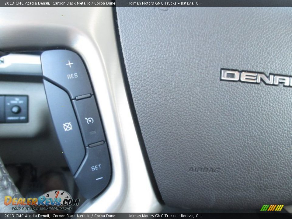 2013 GMC Acadia Denali Carbon Black Metallic / Cocoa Dune Photo #20