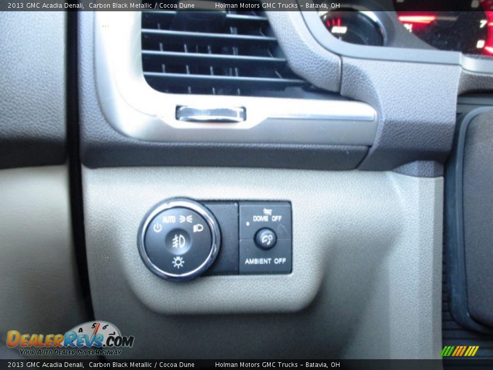 2013 GMC Acadia Denali Carbon Black Metallic / Cocoa Dune Photo #24