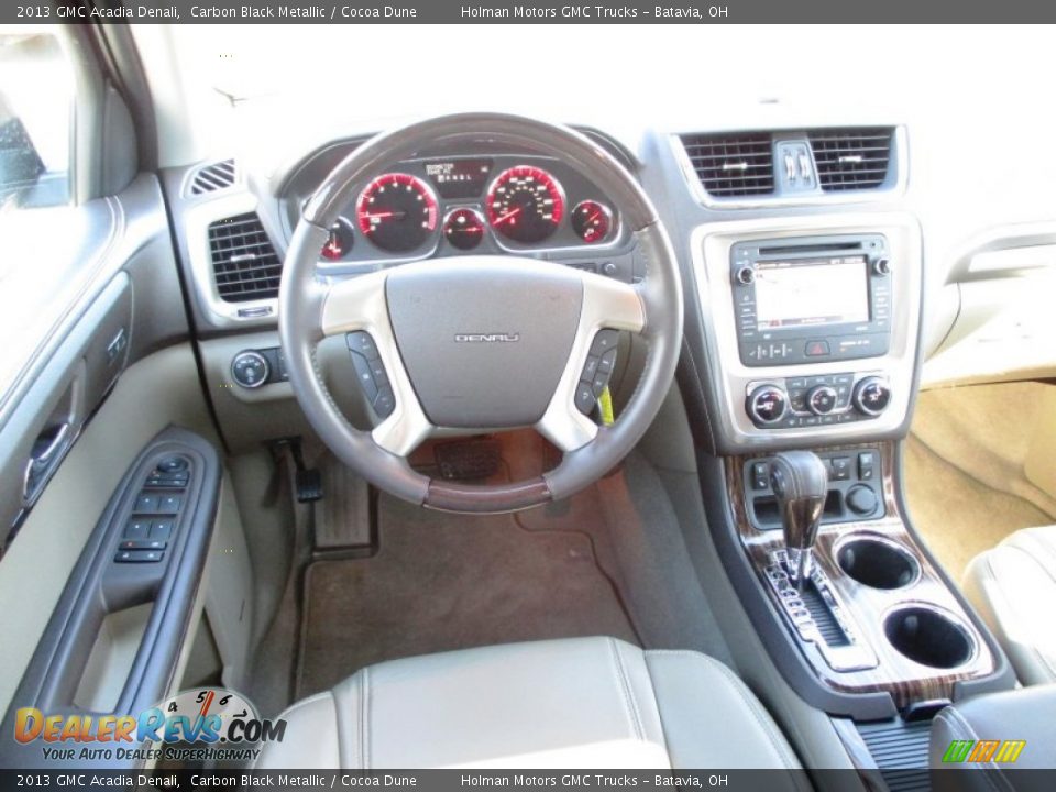 2013 GMC Acadia Denali Carbon Black Metallic / Cocoa Dune Photo #28