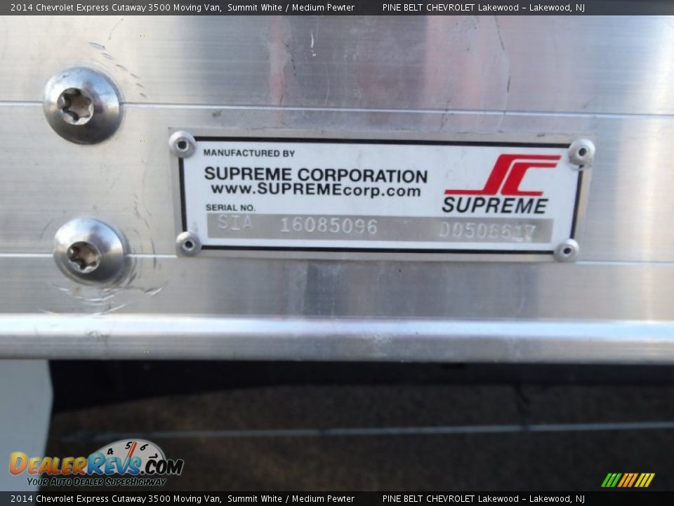 2014 Chevrolet Express Cutaway 3500 Moving Van Summit White / Medium Pewter Photo #17