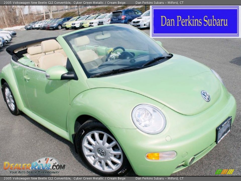 2005 Volkswagen New Beetle GLS Convertible Cyber Green Metallic / Cream Beige Photo #1