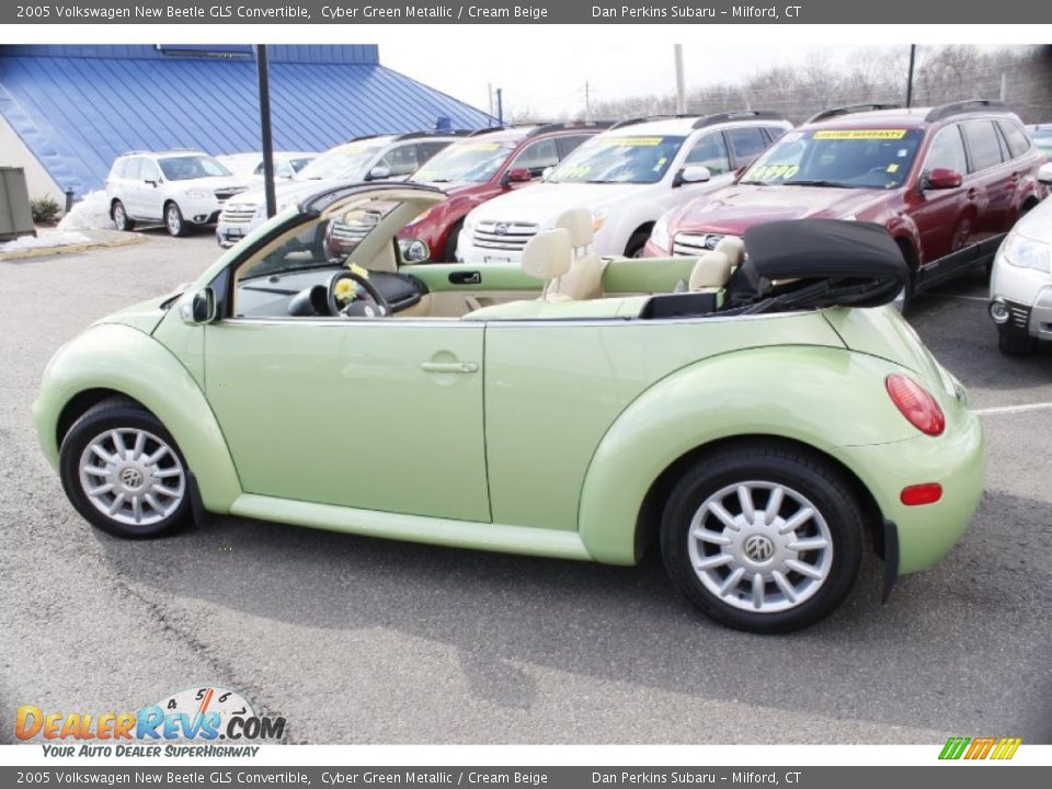 2005 Volkswagen New Beetle GLS Convertible Cyber Green Metallic / Cream Beige Photo #11