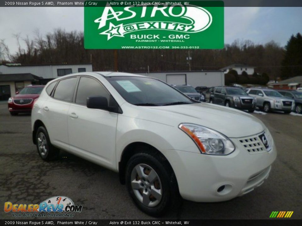 2009 Nissan Rogue S AWD Phantom White / Gray Photo #1