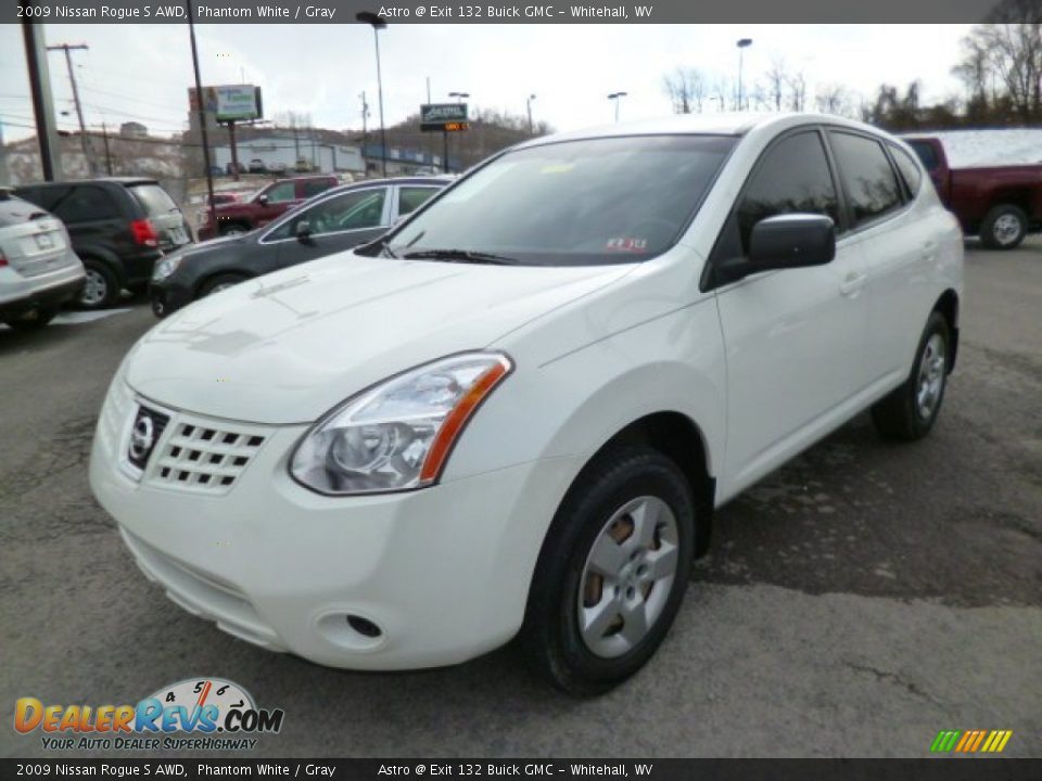 2009 Nissan Rogue S AWD Phantom White / Gray Photo #3