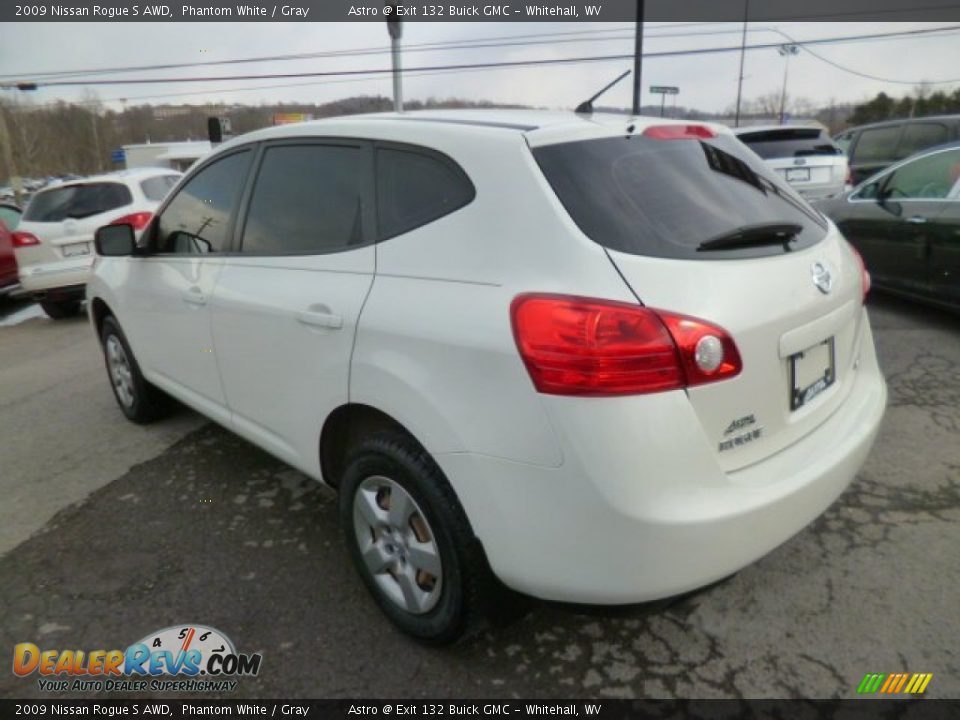 2009 Nissan Rogue S AWD Phantom White / Gray Photo #5