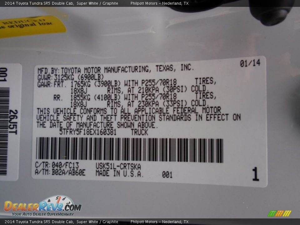 2014 Toyota Tundra SR5 Double Cab Super White / Graphite Photo #34