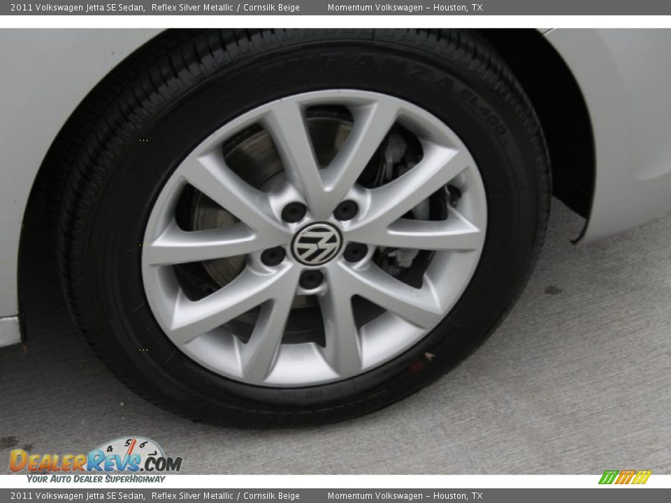 2011 Volkswagen Jetta SE Sedan Reflex Silver Metallic / Cornsilk Beige Photo #12
