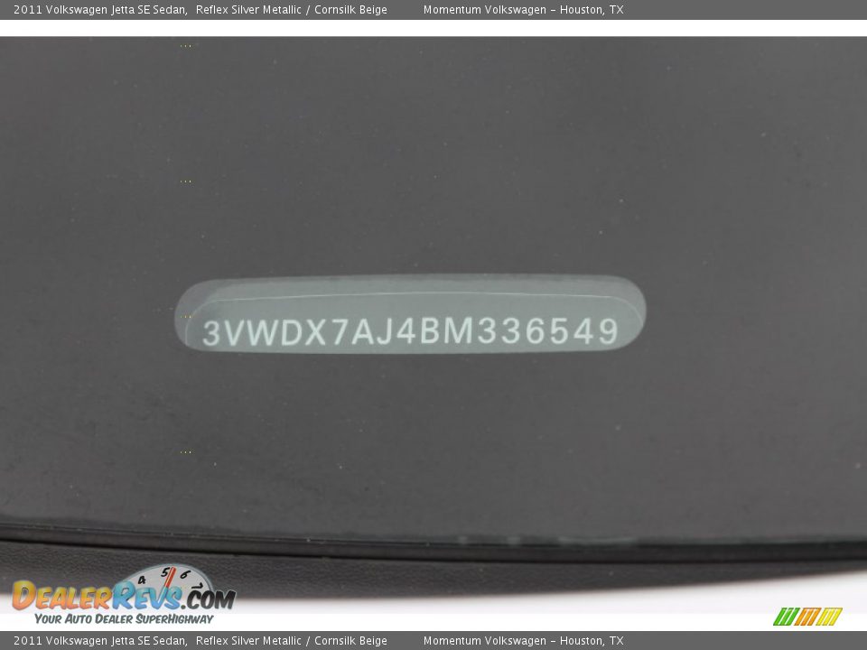 2011 Volkswagen Jetta SE Sedan Reflex Silver Metallic / Cornsilk Beige Photo #32