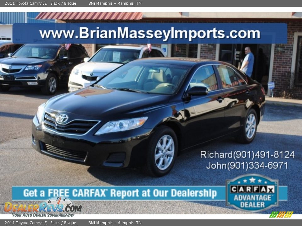 2011 Toyota Camry LE Black / Bisque Photo #1