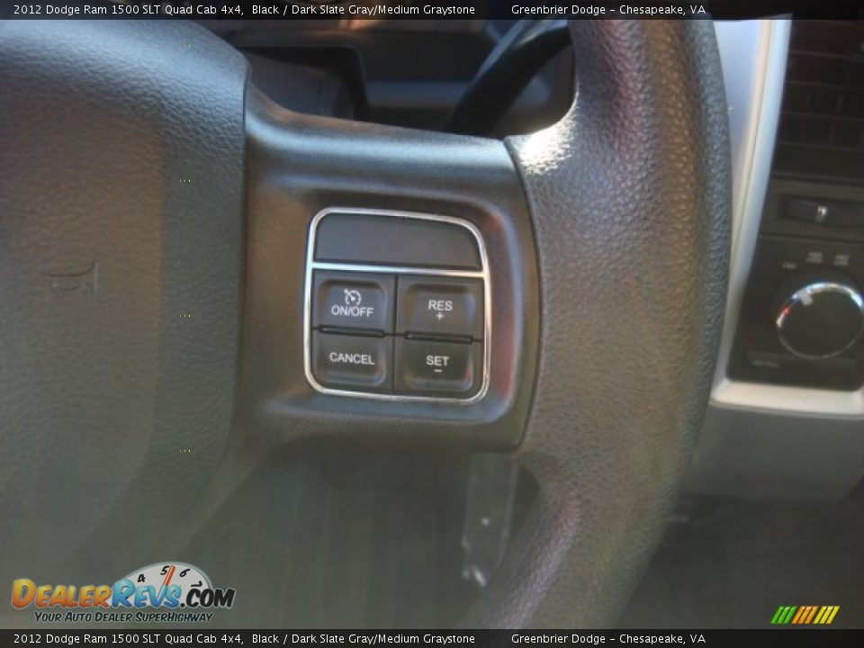 2012 Dodge Ram 1500 SLT Quad Cab 4x4 Black / Dark Slate Gray/Medium Graystone Photo #6