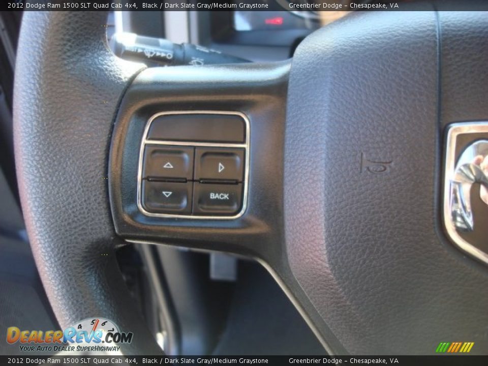 2012 Dodge Ram 1500 SLT Quad Cab 4x4 Black / Dark Slate Gray/Medium Graystone Photo #7