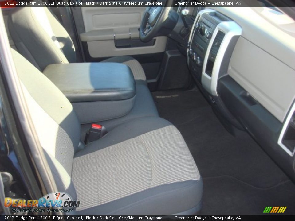 2012 Dodge Ram 1500 SLT Quad Cab 4x4 Black / Dark Slate Gray/Medium Graystone Photo #21